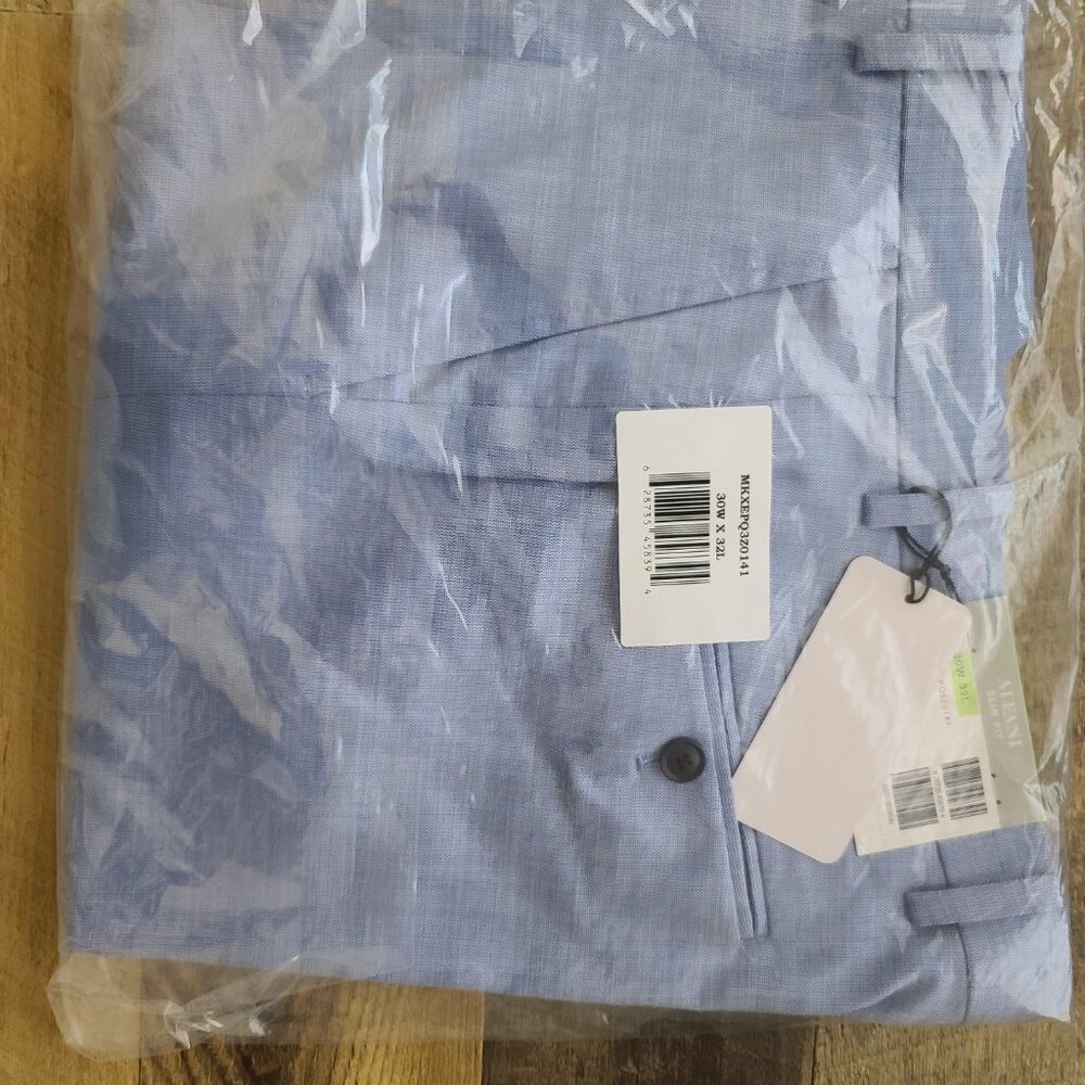 NWT Alfani Mens Slim Fit Stretch Solid Suit Pants Blue 30 x 32 - Picture 3 of 4